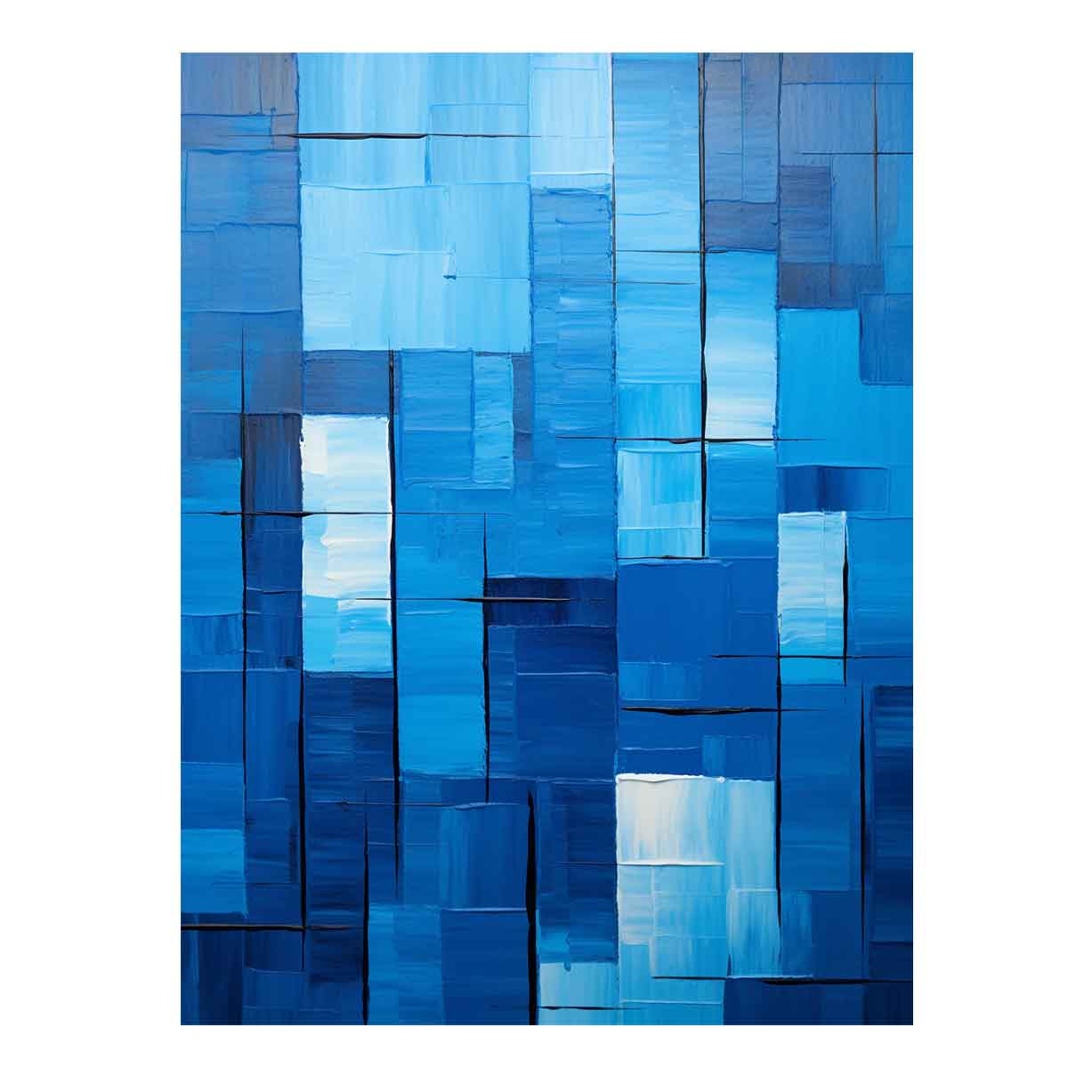 High End Modern Blue Art  Canvas painting  Print-0