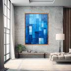 High End Modern Blue Art  Canvas painting  Print-2