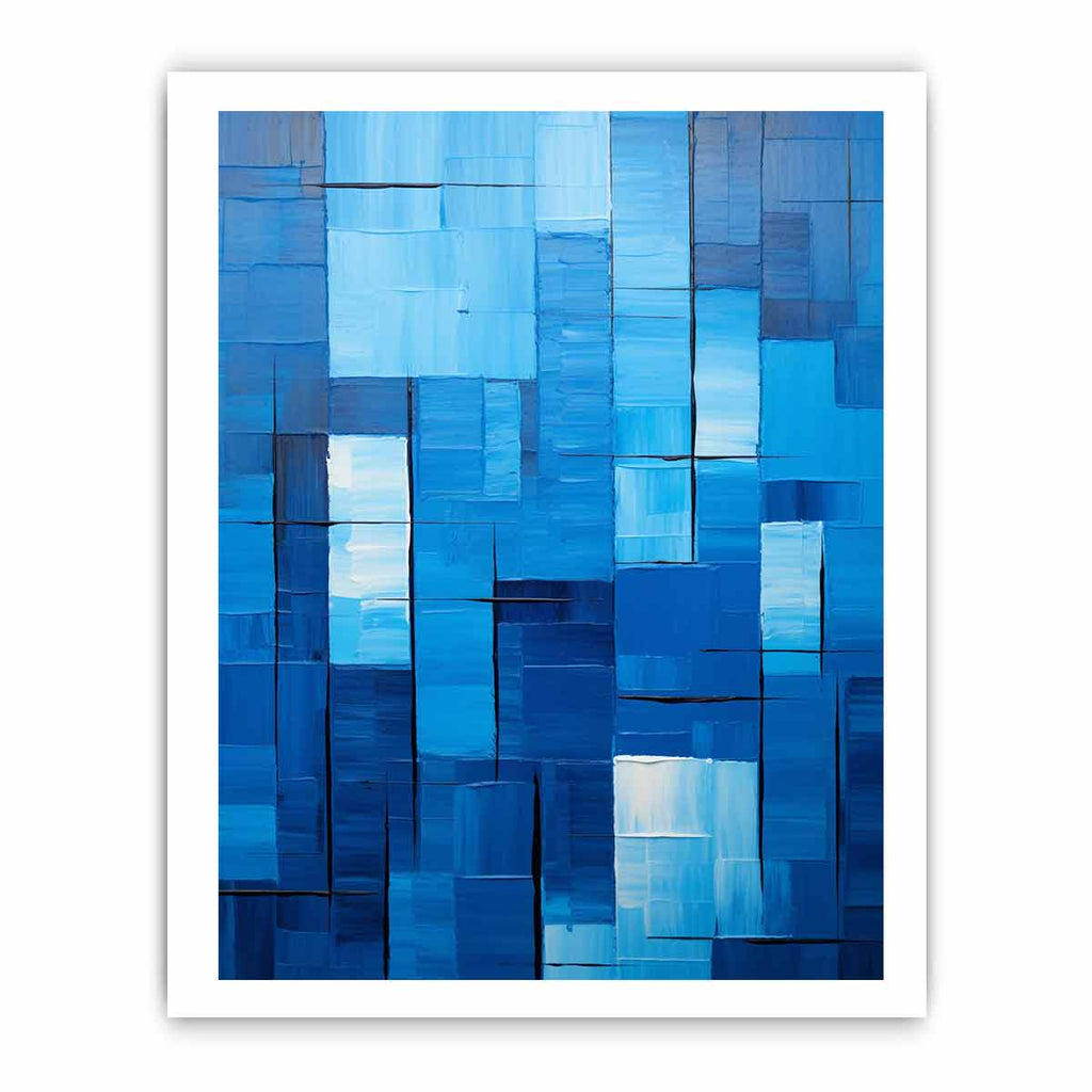 High End Modern Blue Art  Canvas painting  Print-8