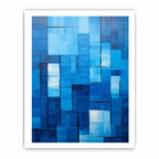 High End Modern Blue Art  Canvas painting  Print-8