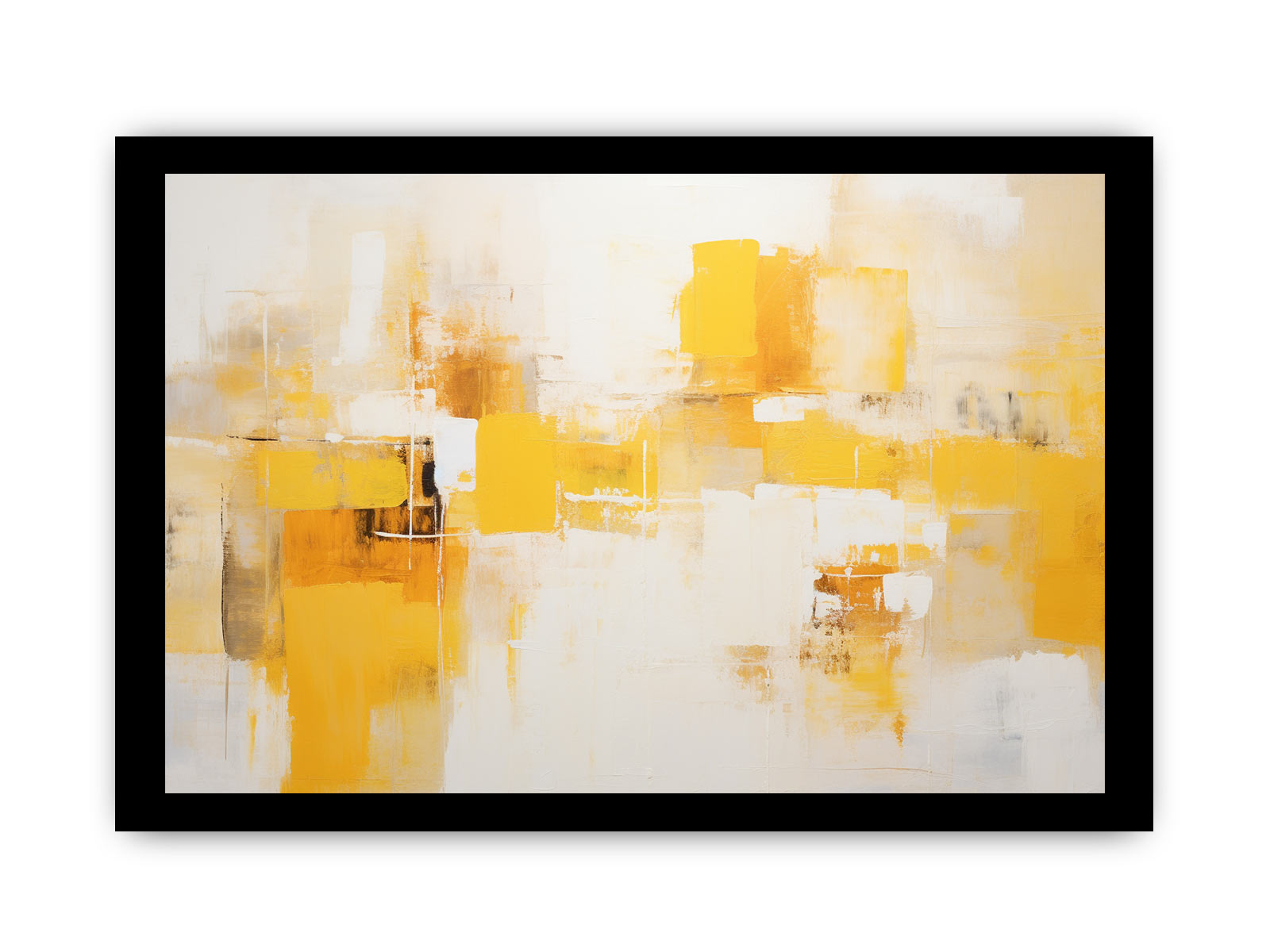 Yellow Abstract Painting Canvas Art Print-7