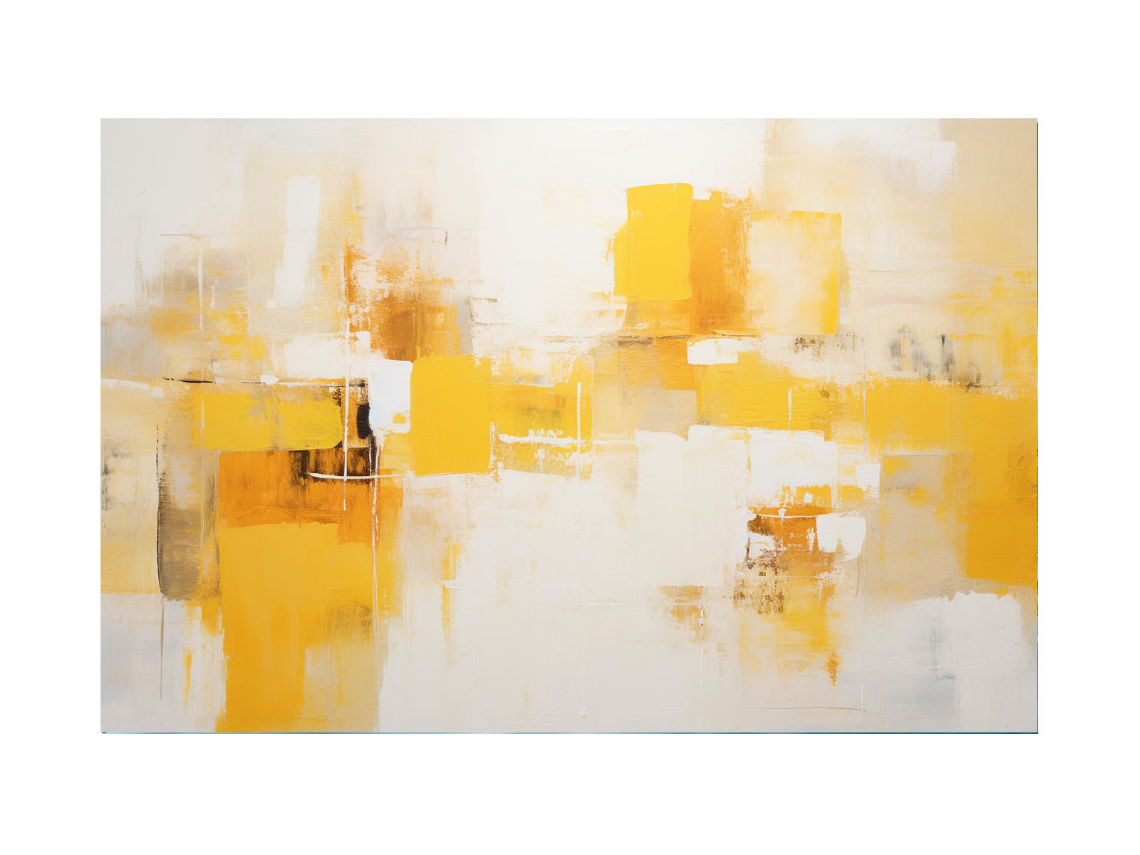 Yellow Abstract Painting Canvas Art Print-0