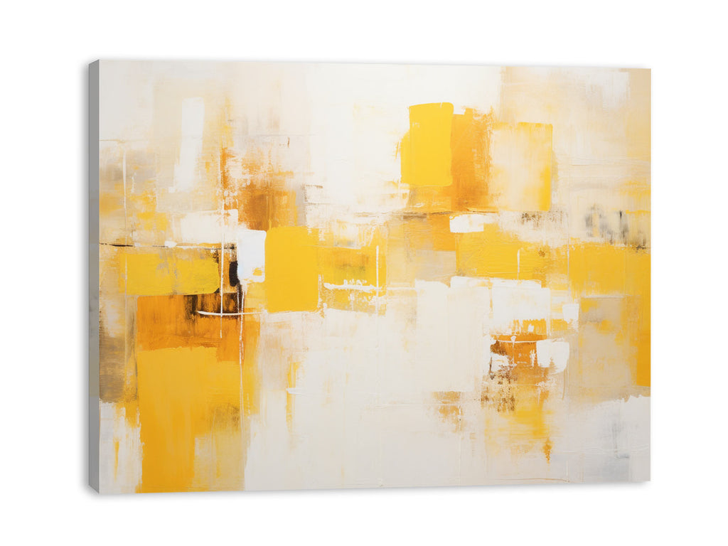 Yellow Abstract Painting Canvas Art Print-3