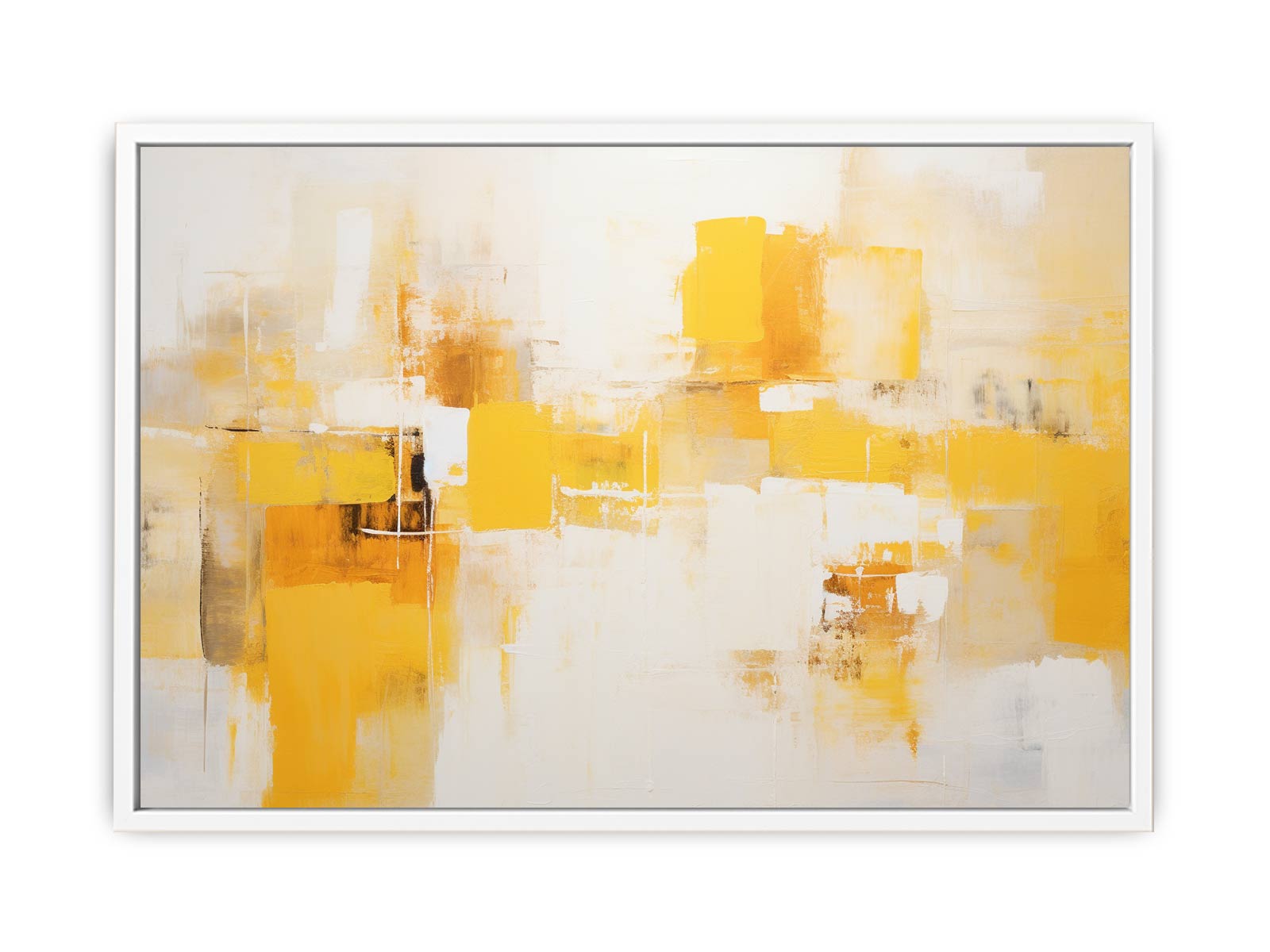 Yellow Abstract Painting Canvas Art Print-5