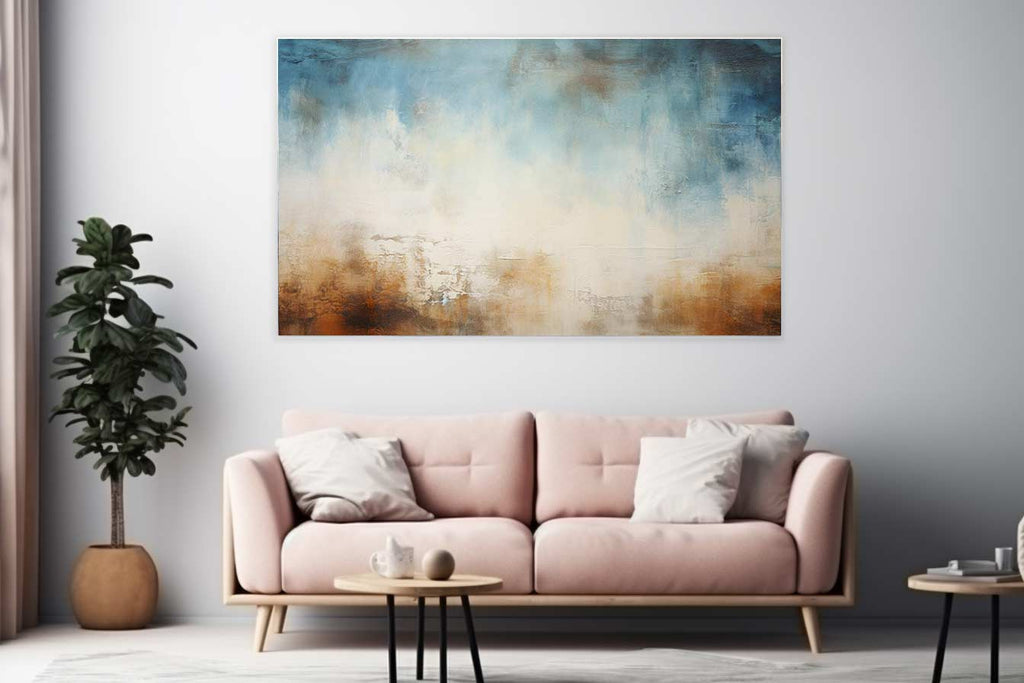 Blue Brown Art  Canvas Art Painting-1
