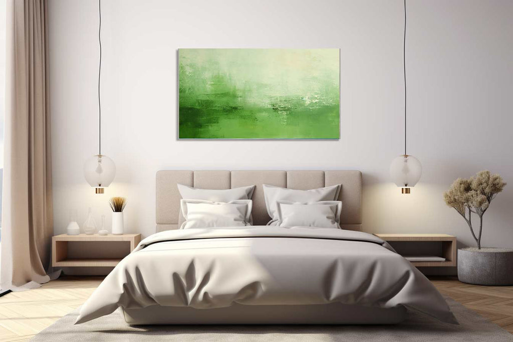 Green Abstract Painting Canvas Art Print-1