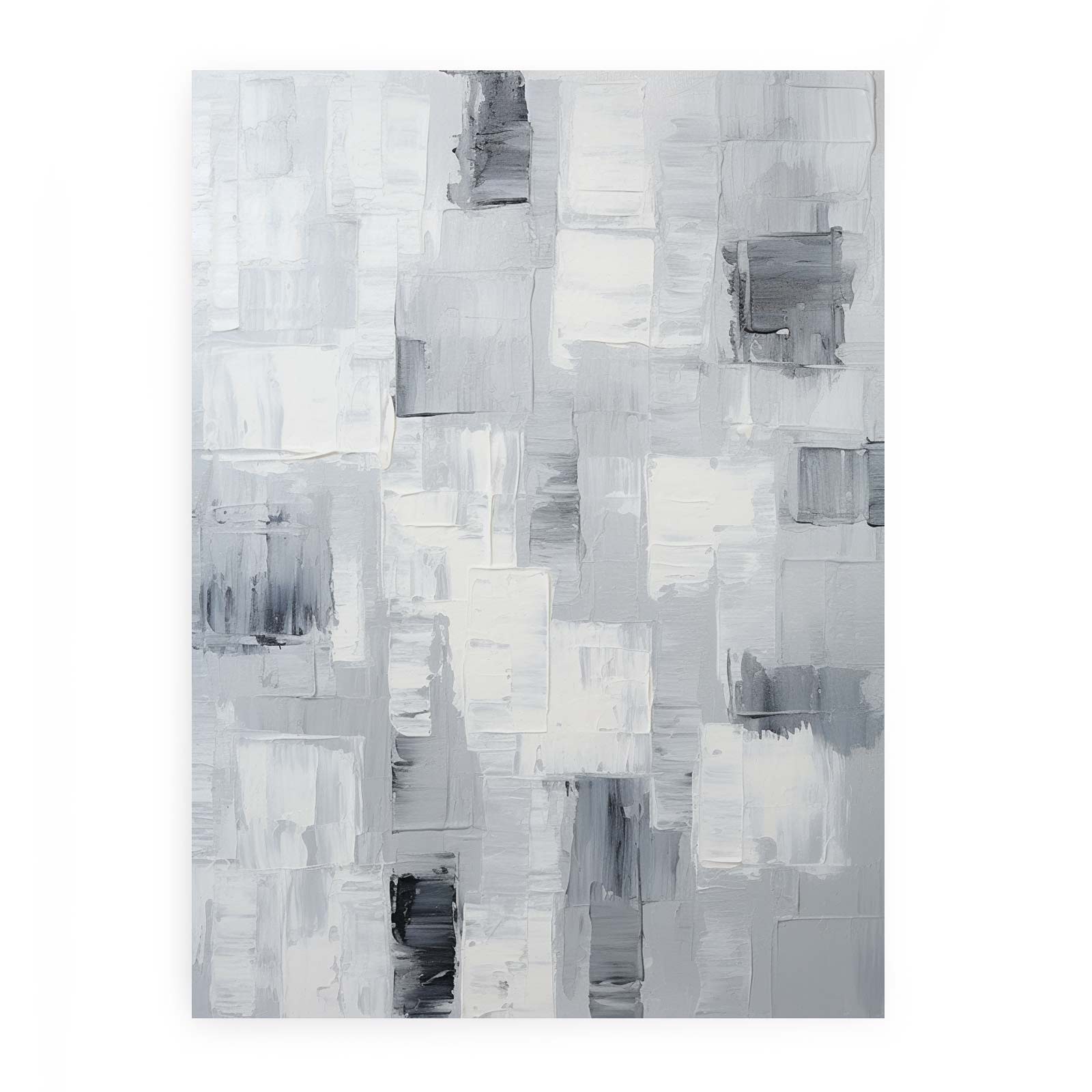 Abstract Painting Grey Canvas Art Print-0