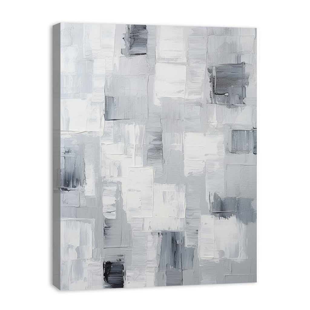 Abstract Painting Grey Canvas Art Print-3