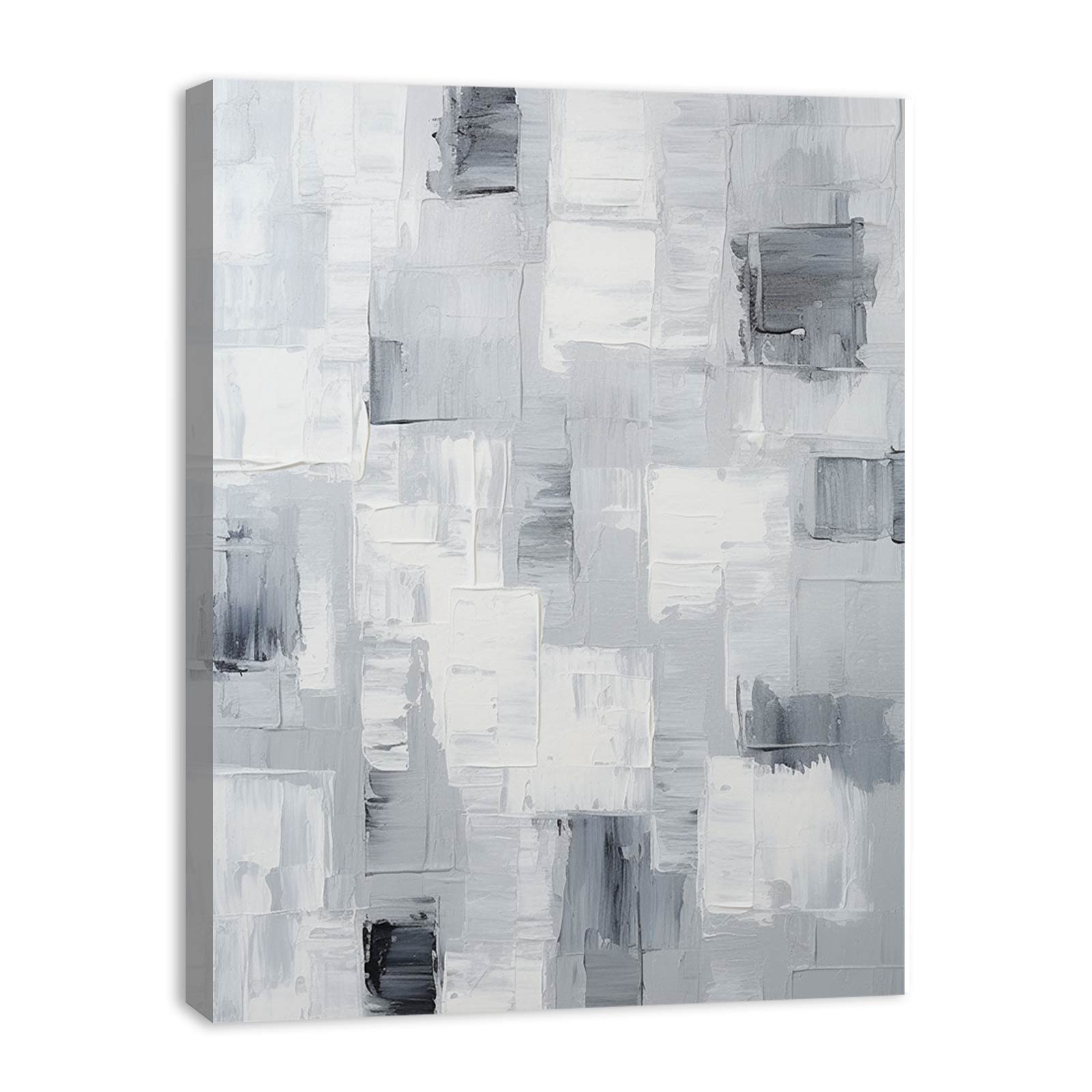 Abstract Painting Grey Canvas Art Print-3