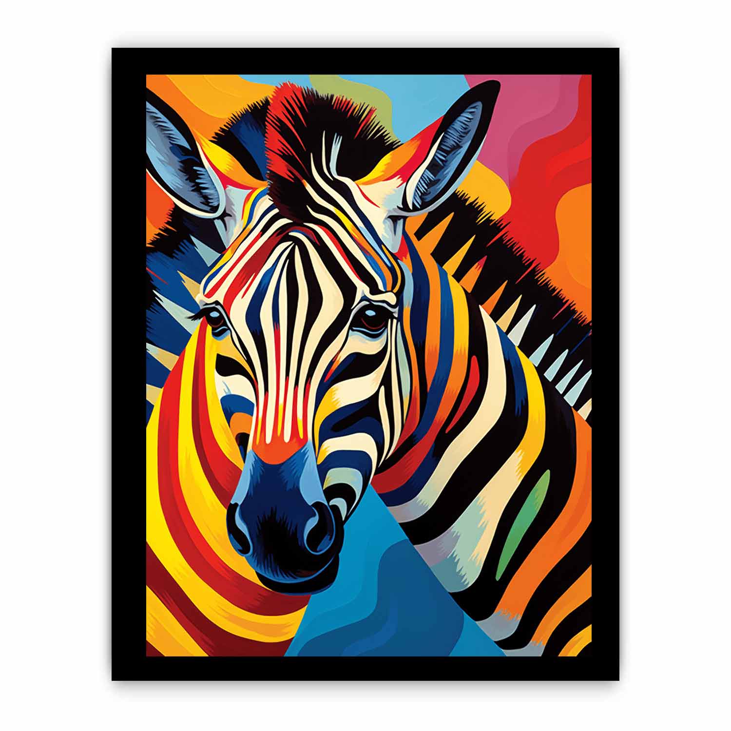 Two Zebra Modern Art Animal Canvas painting-7