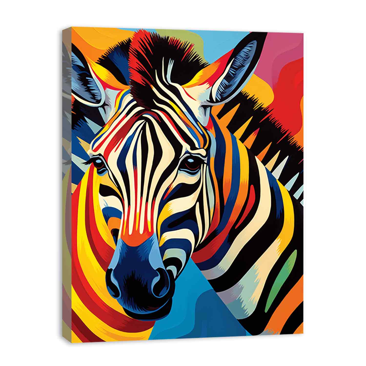 Two Zebra Modern Art Animal Canvas painting-3