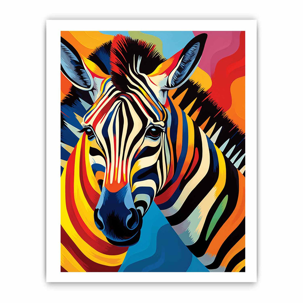 Two Zebra Modern Art Animal Canvas painting-8