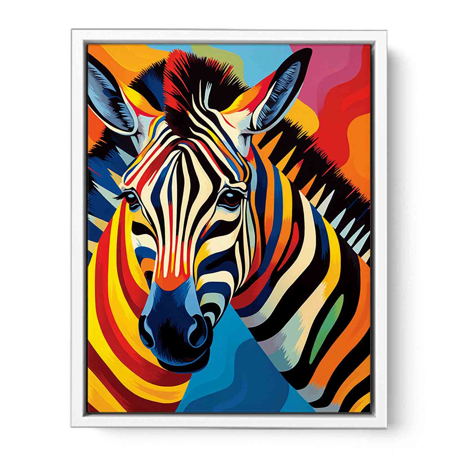 Two Zebra Modern Art Animal Canvas painting-5
