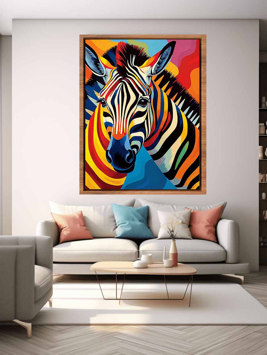 Two Zebra Modern Art Animal Canvas painting-1