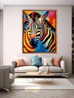 Two Zebra Modern Art Animal Canvas painting-1