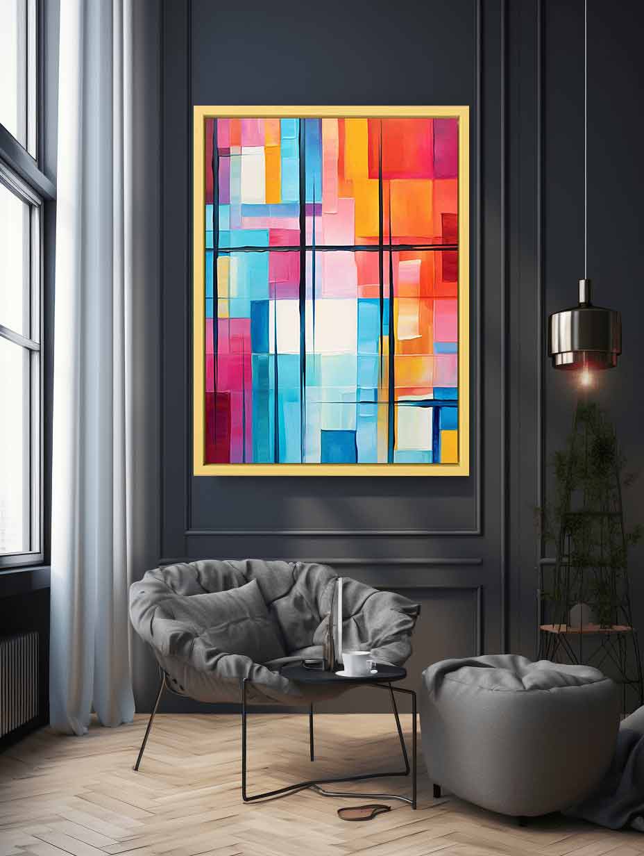 Modern Abstract Painting  Art Canvas Art Print-1