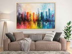 Abstract City skyline  Modern canvas painting-1