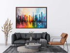 Abstract City skyline  Modern canvas painting-2