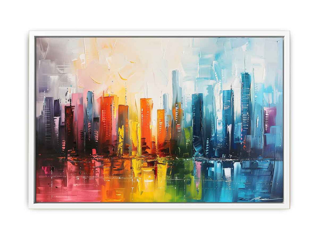 Abstract City skyline  Modern canvas painting-5